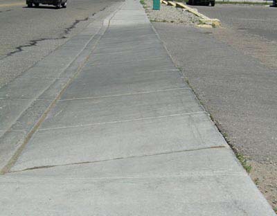 Slope in sidewalk