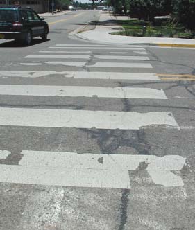 Poorly maintained crosswalk