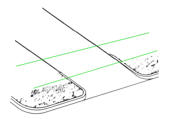 Diagram of driveway cut (apron) with curb instead of ramp